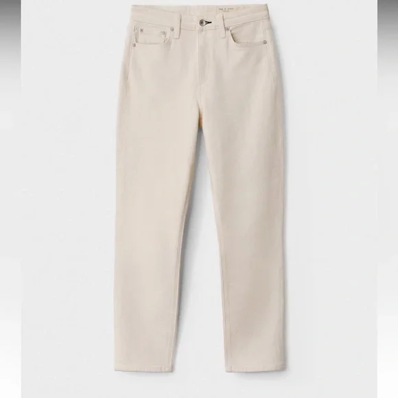 Rag & Bone Nina High Rise Ankle Cigarette Jeans, Ecru - Picture 3 of 14